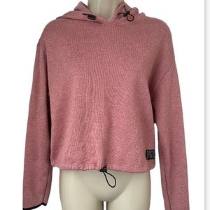 Pink Victoria’s Secret Women’s Small  Hooded Cropped‎ Pink Fleece Hoodie